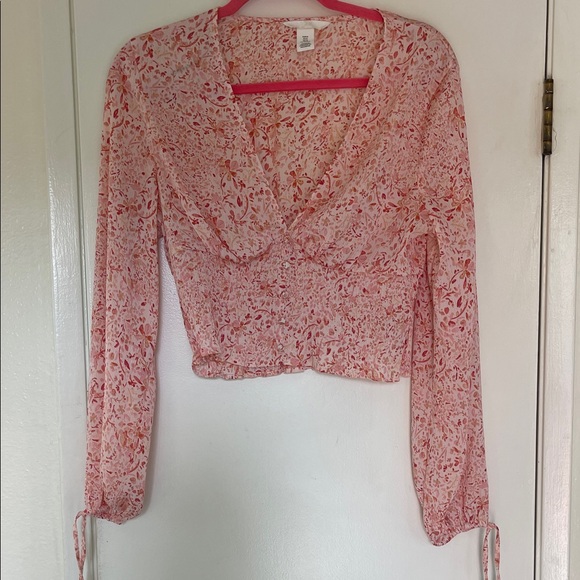 H&M Tops - H&M Pink Floral Blouse